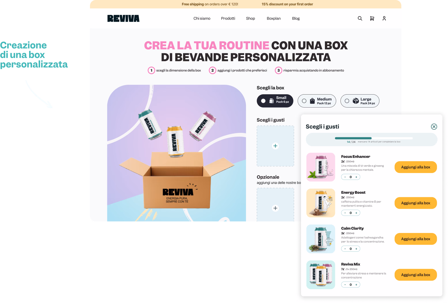 Creazione box del progetto REVIVA