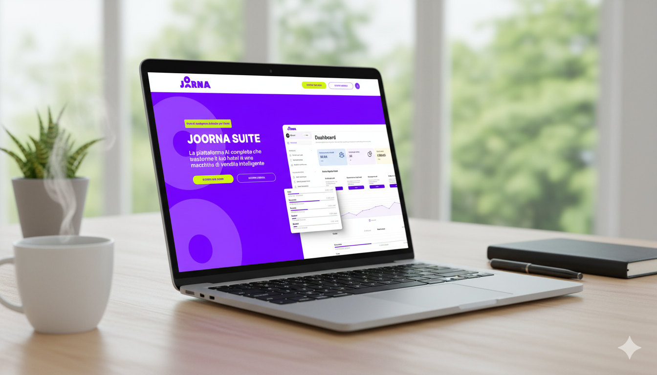 Joorna - Mockup Landing su laptop