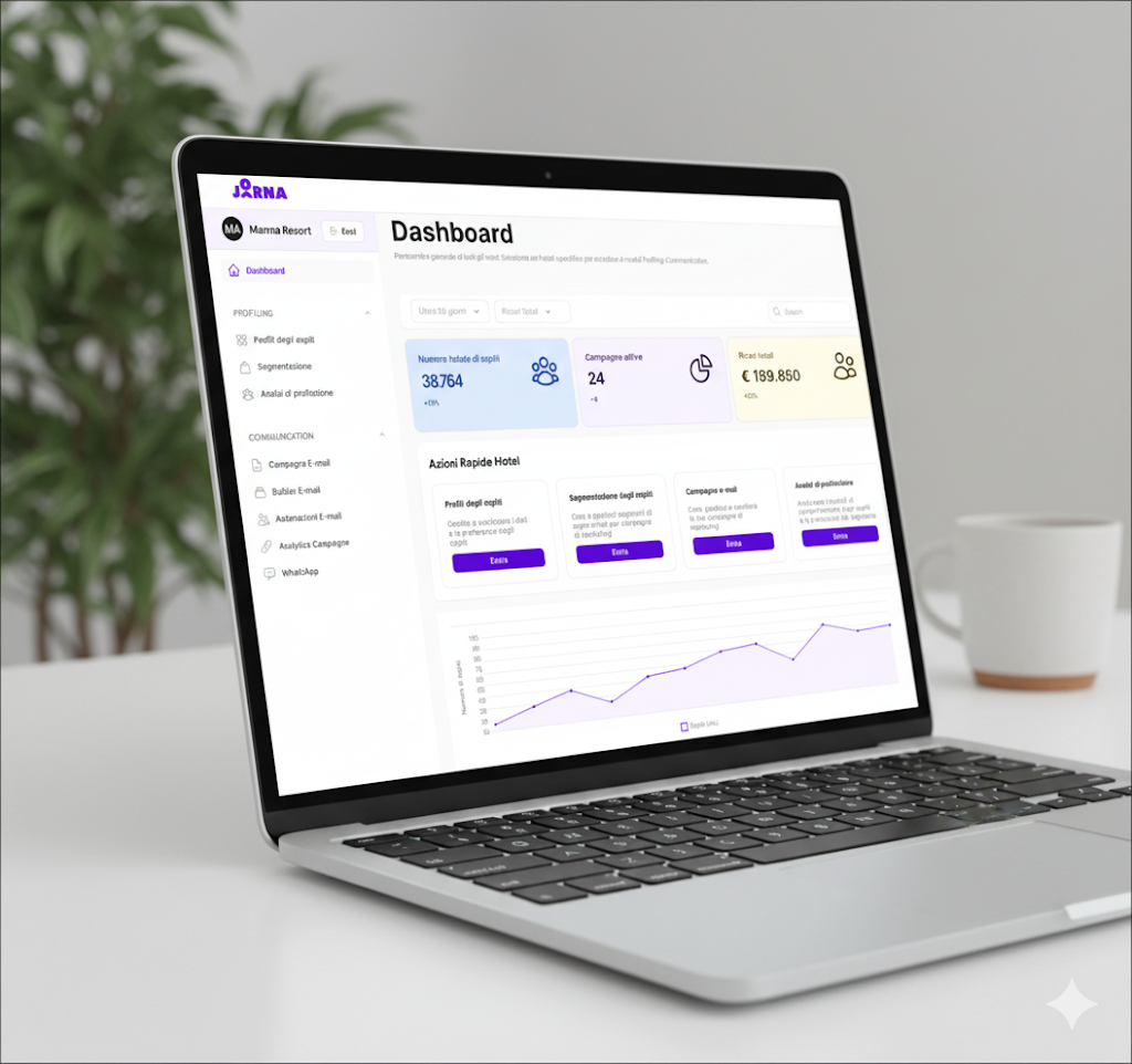 Joorna - Mockup Dashboard su laptop